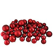 Northlight Shatterproof 2-Finish 4&quot; Christmas Ball Ornaments, 50 ct. - Hot Red