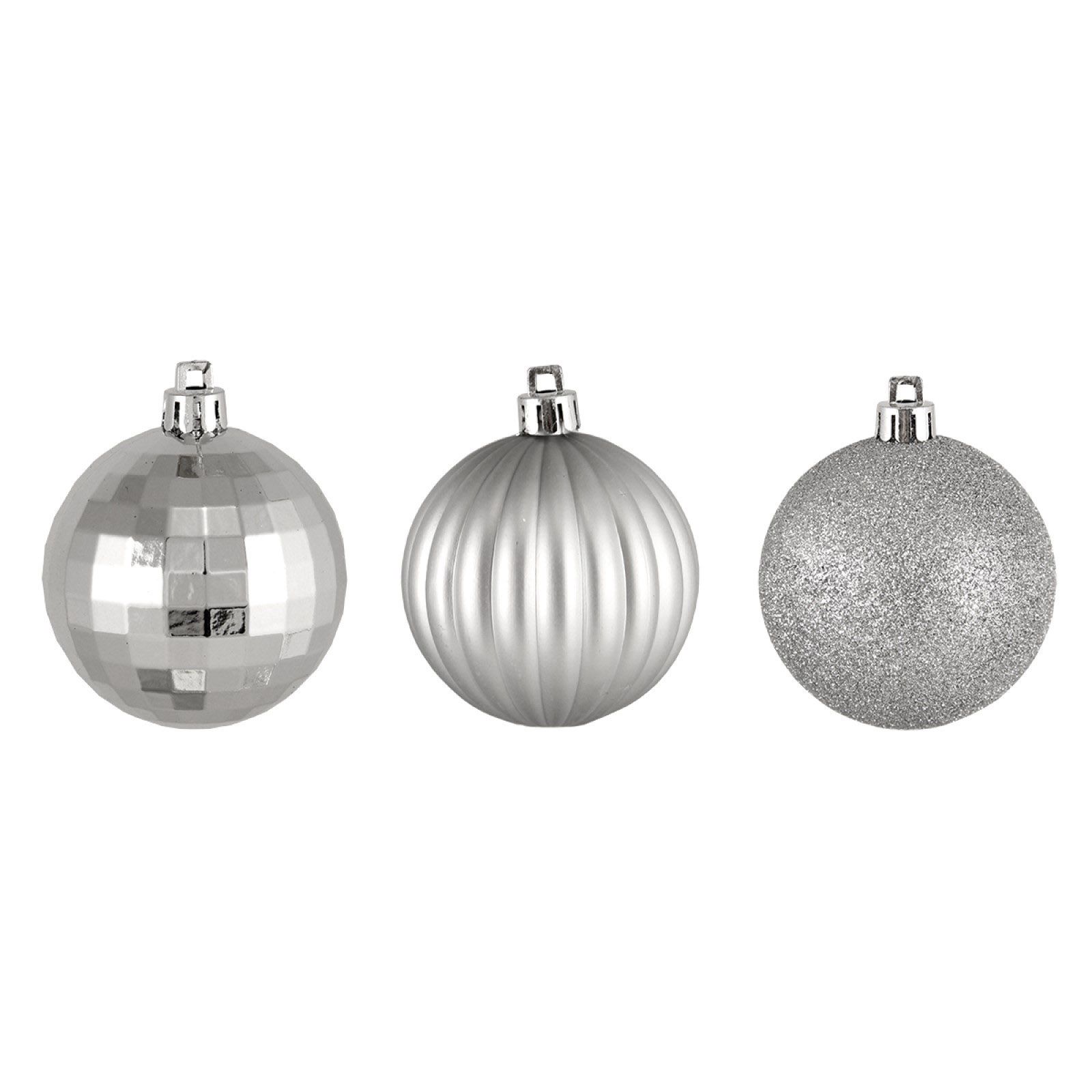 Northlight Shatterproof 3-Finish 2.5&quot; Christmas Ball Ornaments, 100 ct. - Silver