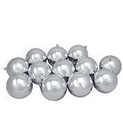 Northlight Shatterproof 4&quot; Christmas Ball Ornaments, 12 ct. - Shiny Silver