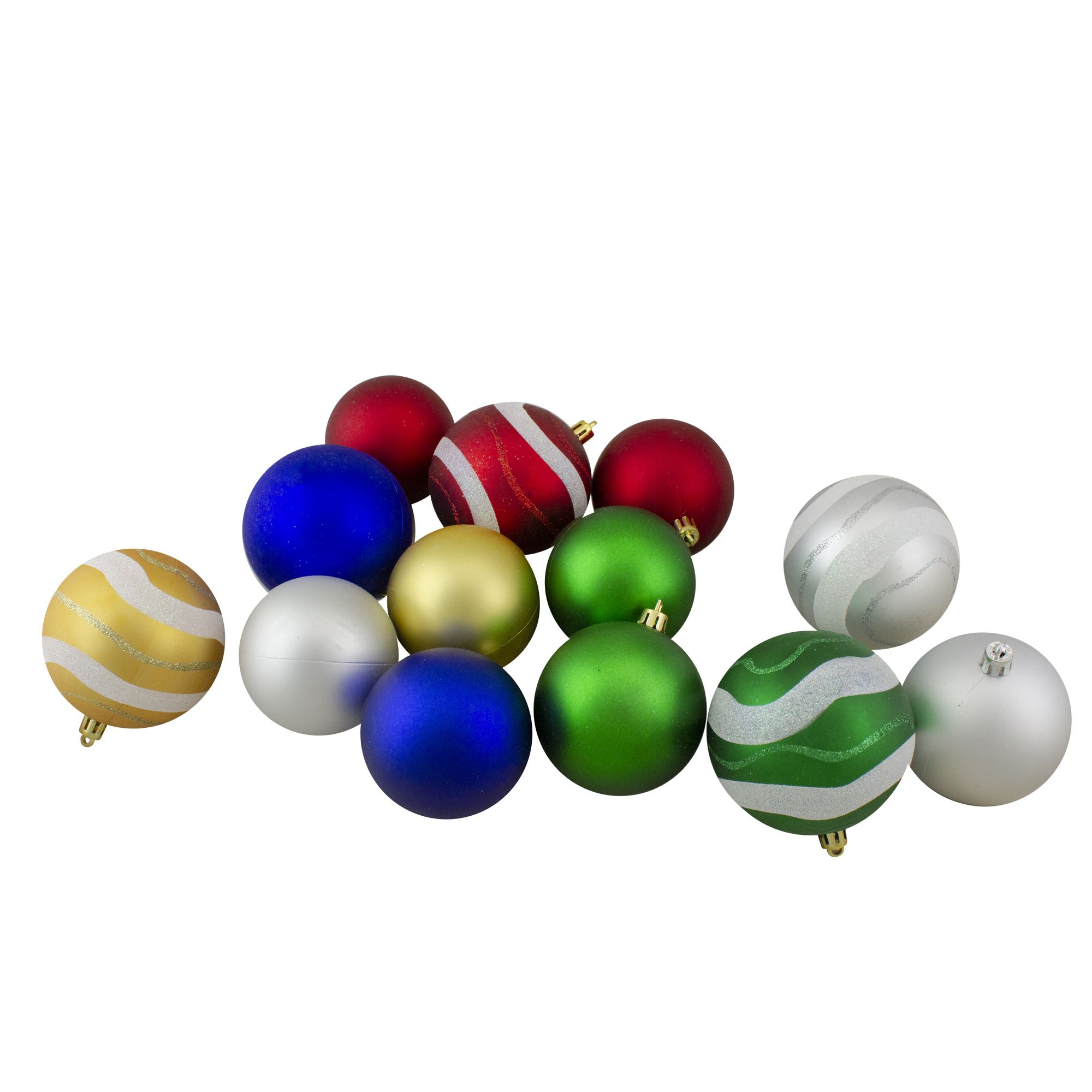 Northlight Shatterproof 2-Finish 4&quot; Christmas Ball Ornaments, 39 ct. - Red and Blue