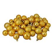 Northlight Shatterproof 2-Finish 2&quot; Christmas Ball Ornaments, 50 ct. - Gold