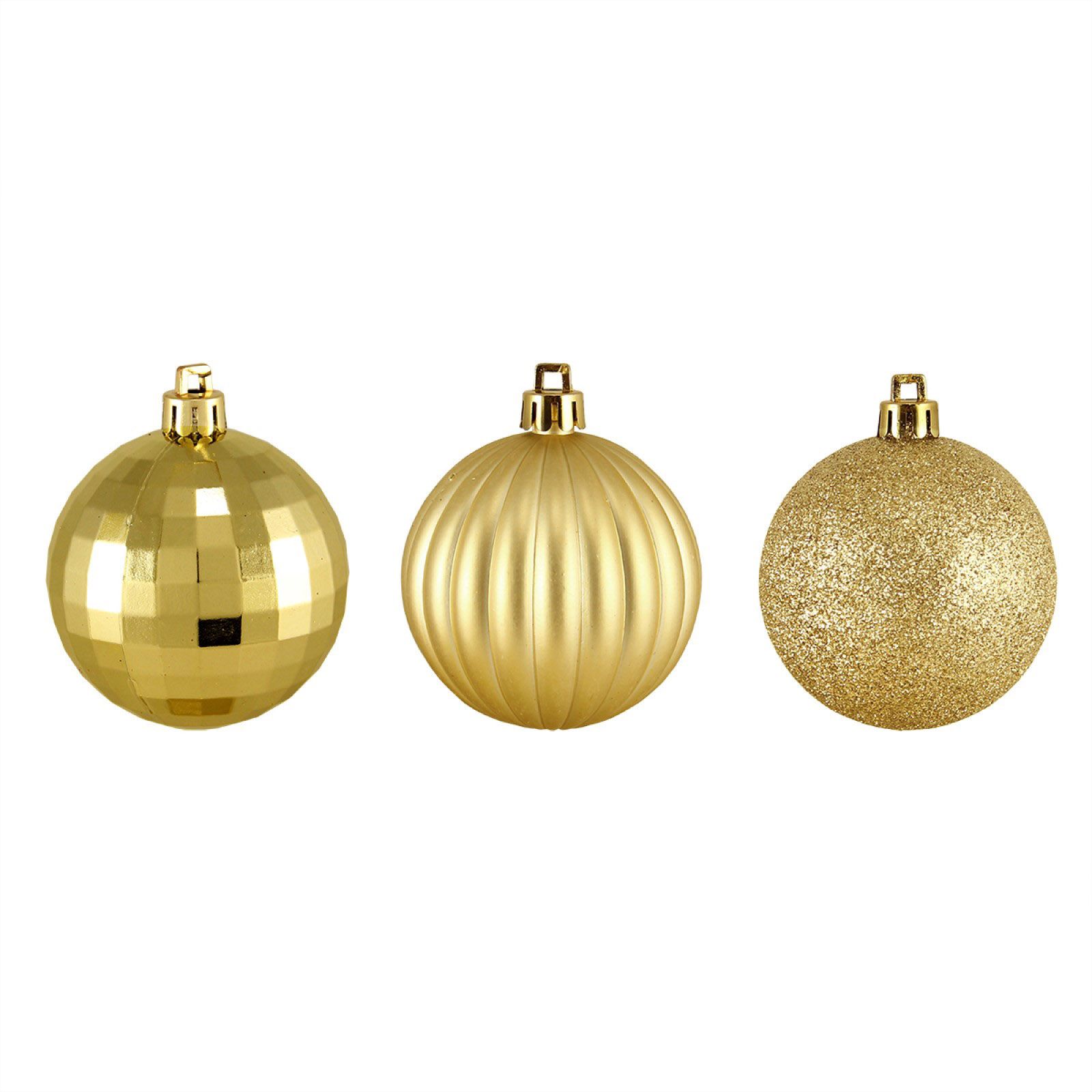 Northlight 2.75 Gold Mirrored Glass Disco Ball Christmas Ornaments, 6 ct.