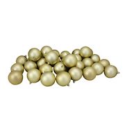 Northlight Shatterproof 3.25&quot; Christmas Ball Ornaments, 32 ct. - Matte Champagne Gold
