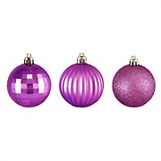 Northlight Shatterproof 3-Finish 2.5&quot; Christmas Ball Ornaments, 100 ct. - Orchid Pink