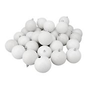 Northlight 3.25&quot; 4-Finish Shatterproof Christmas Ball Ornaments, 32 ct. - Winter White