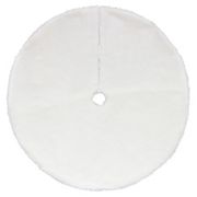 Northlight Dyno 48&quot; Plush Solid Round Christmas Tree Skirt - White
