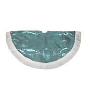 Northlight 47&quot; Paillette Sequins Christmas Tree Skirt - Blue and White