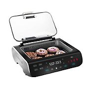 Gourmia Food Station Indoor Grill and Air Fryer with Smoke Extracting Technology Five One-Touch Cooking Functions, Guided Cooki
