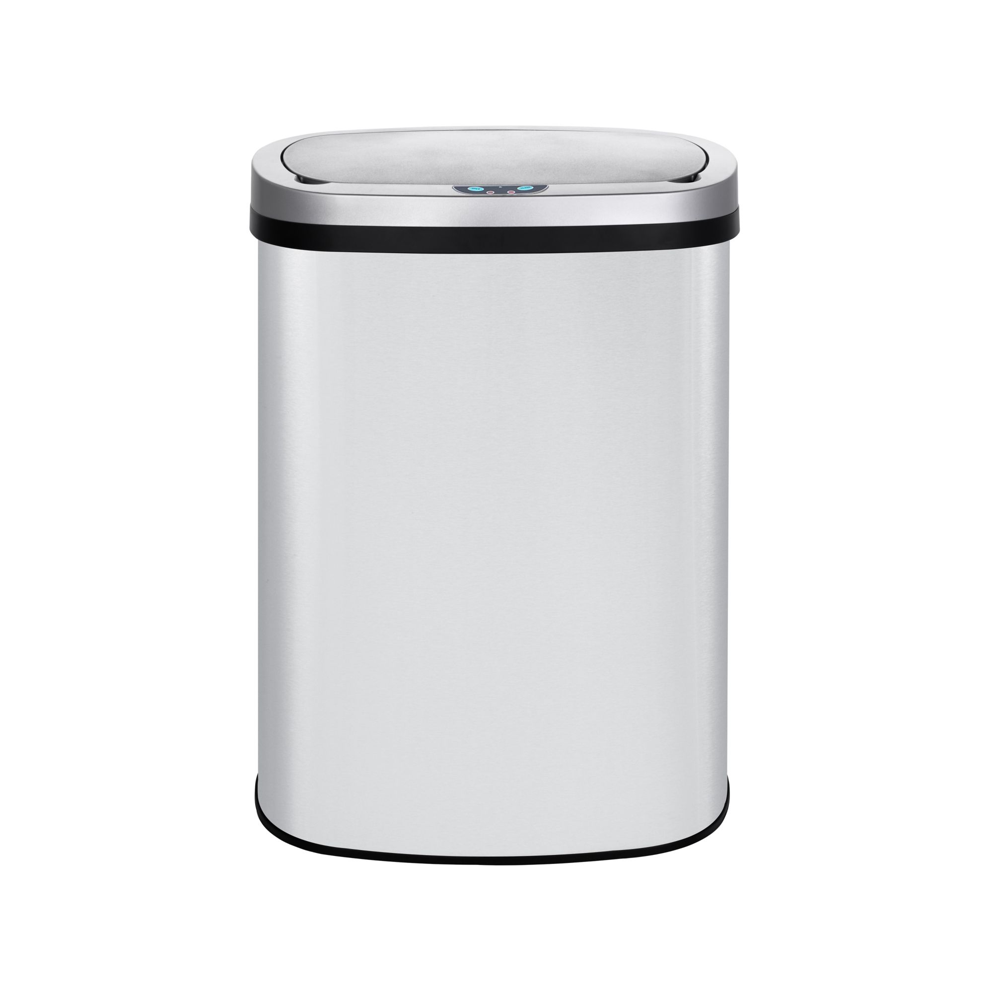 13 Gal. Oval Stainless Steel Automatic Sensor Kitchen Trash Can with Power  Adapter
