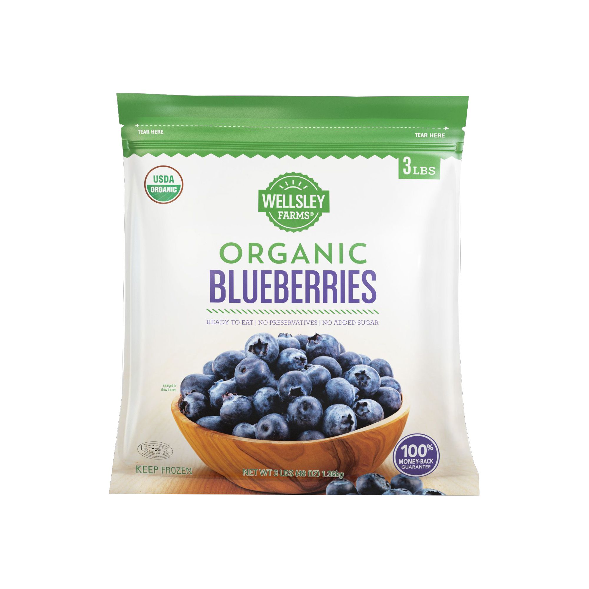 Wellsley Farms Organic Blueberries, 3 lbs.