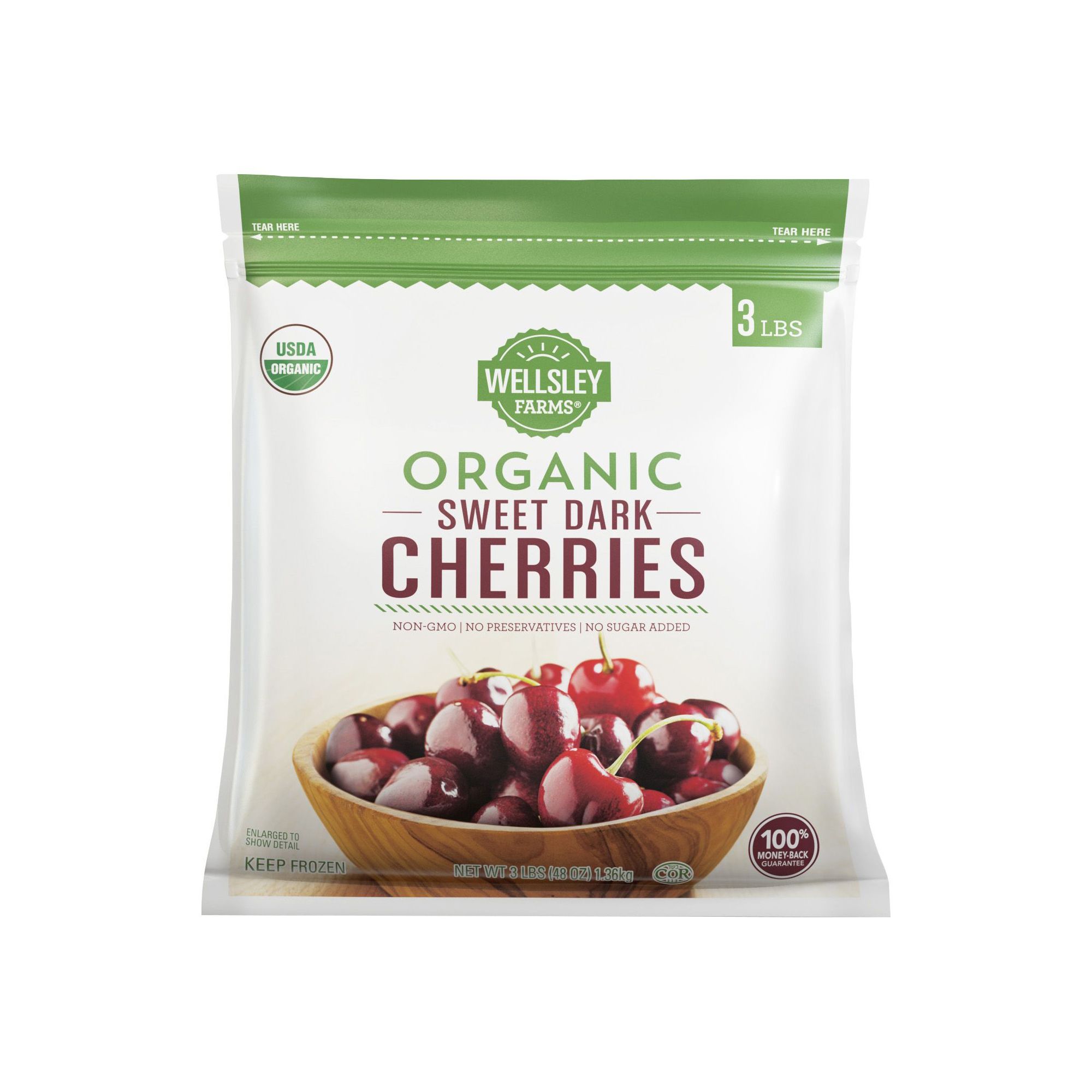 Wellsley Farms Organic Dark Sweet Cherries, 3 lbs.