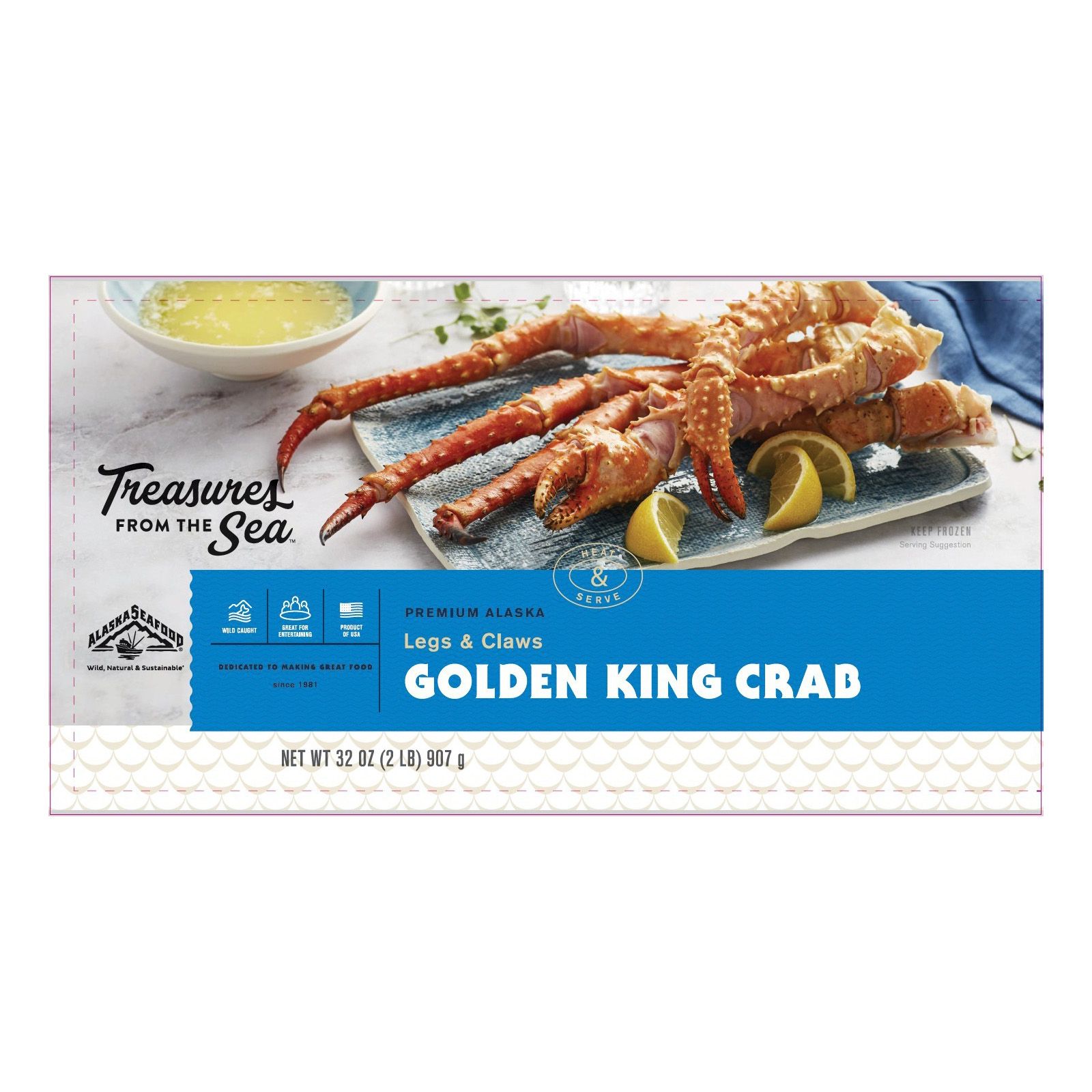 Treasures from the Sea Gold King Crab Leg and Claw, 2 lbs.