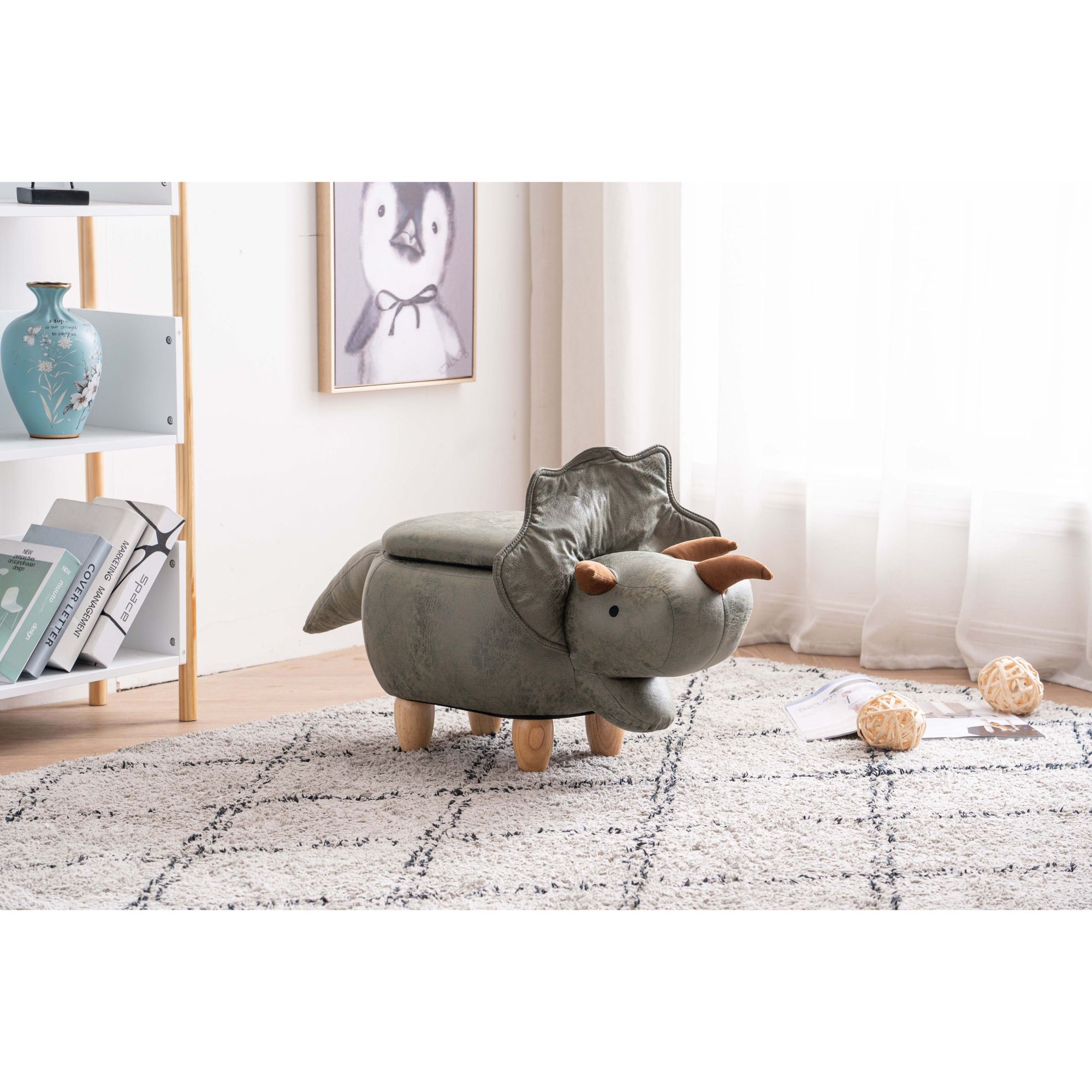 Dinosaur ottoman online storage