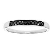 Amairah 0.125 ct. t.w. Black Diamond Ring Wedding Band in .925 Sterling Silver, Size 5.5