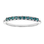 Amairah 0.25 ct. t.w. Blue Diamond Ring Wedding Band in .925 Sterling Silver, Size 5