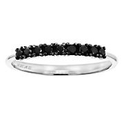 Amairah 0.20 ct. t.w. Black Diamond Ring Wedding Band in .925 Sterling Silver, Size 6