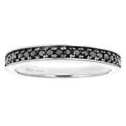 Amairah 0.20 ct. t.w. Black Diamond Ring Wedding Band in .925 Sterling Silver, Size 4.5