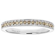 Amairah 0.20 ct. t.w. Champagne Diamond Ring Wedding Band .925 in Sterling Silver, Size 5