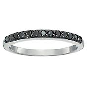 Amairah 0.20 ct. t.w. Black Diamond Ring Wedding Band in .925 Sterling Silver, Size 5