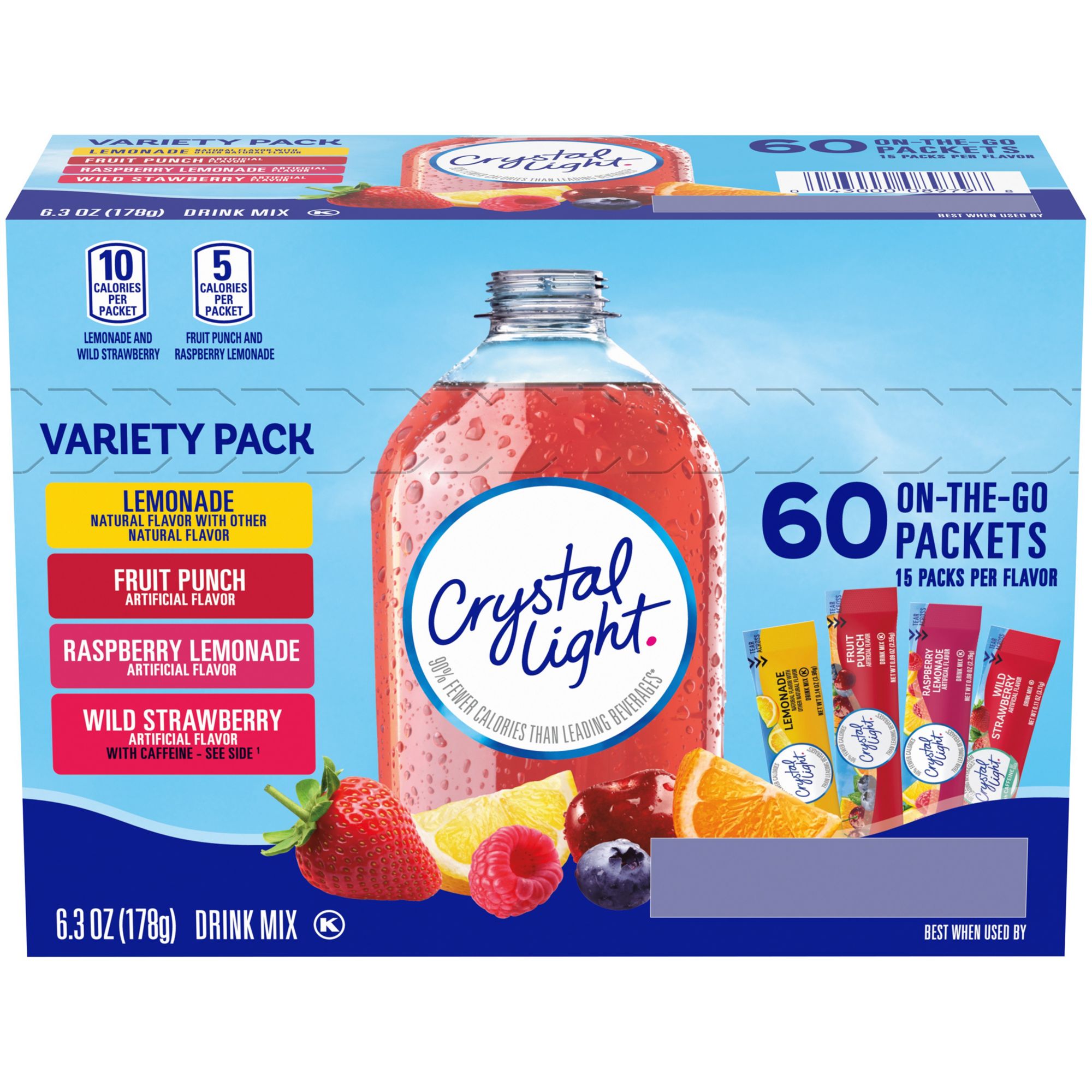 Crystal Light On The Go Pink Lemonade, 10-Count Boxes (Pack of 6