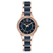 Anne Klein Premium Crystal Accented Ceramic Bracelet Watch