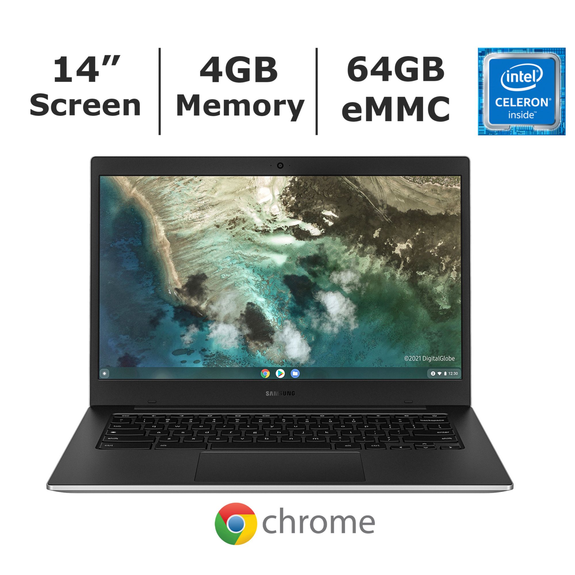 Samsung Galaxy Chromebook Go 14&quot; Laptop, Intel Celeron N4500 Processor, 4GB Memory, 64GB eMMC with BONUS Wireless Mouse