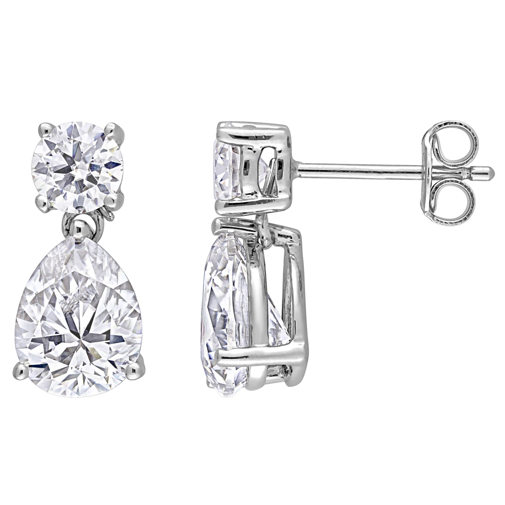 5 ct. DEW Created Moissanite Two-Stone Earrings in Sterling Silver