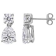 5 ct. DEW Created Moissanite Two-Stone Earrings in Sterling Silver