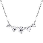 2.5 ct. DEW Created Moissanite Heart Necklace in Sterling Silver