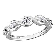 .25 ct. DEW Created Moissanite Anniversary Ring in Sterling Silver - Size 10