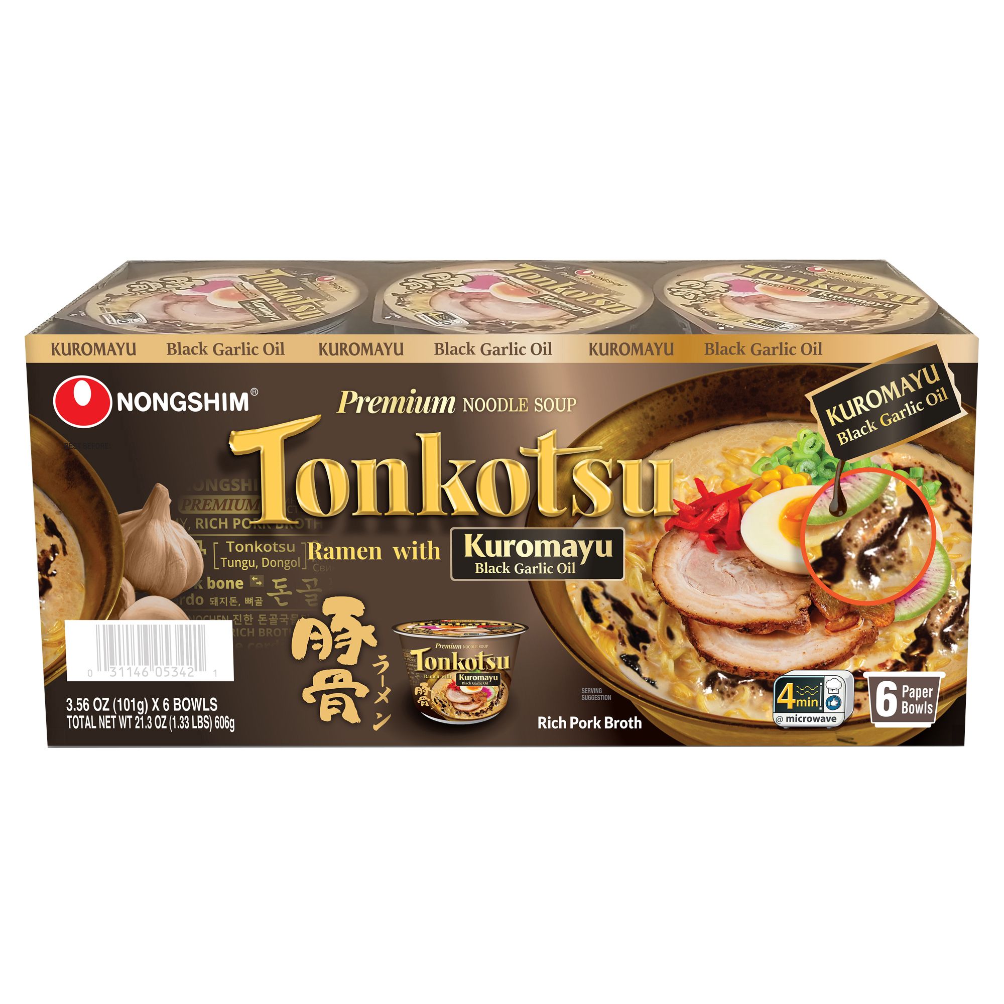 Nongshim Tonkotsu Kuromayu, 6 pk.