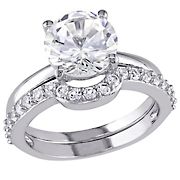 2.5 ct. t.w.. Created White Sapphire Bridal Set in 10k White Gold - Size 9
