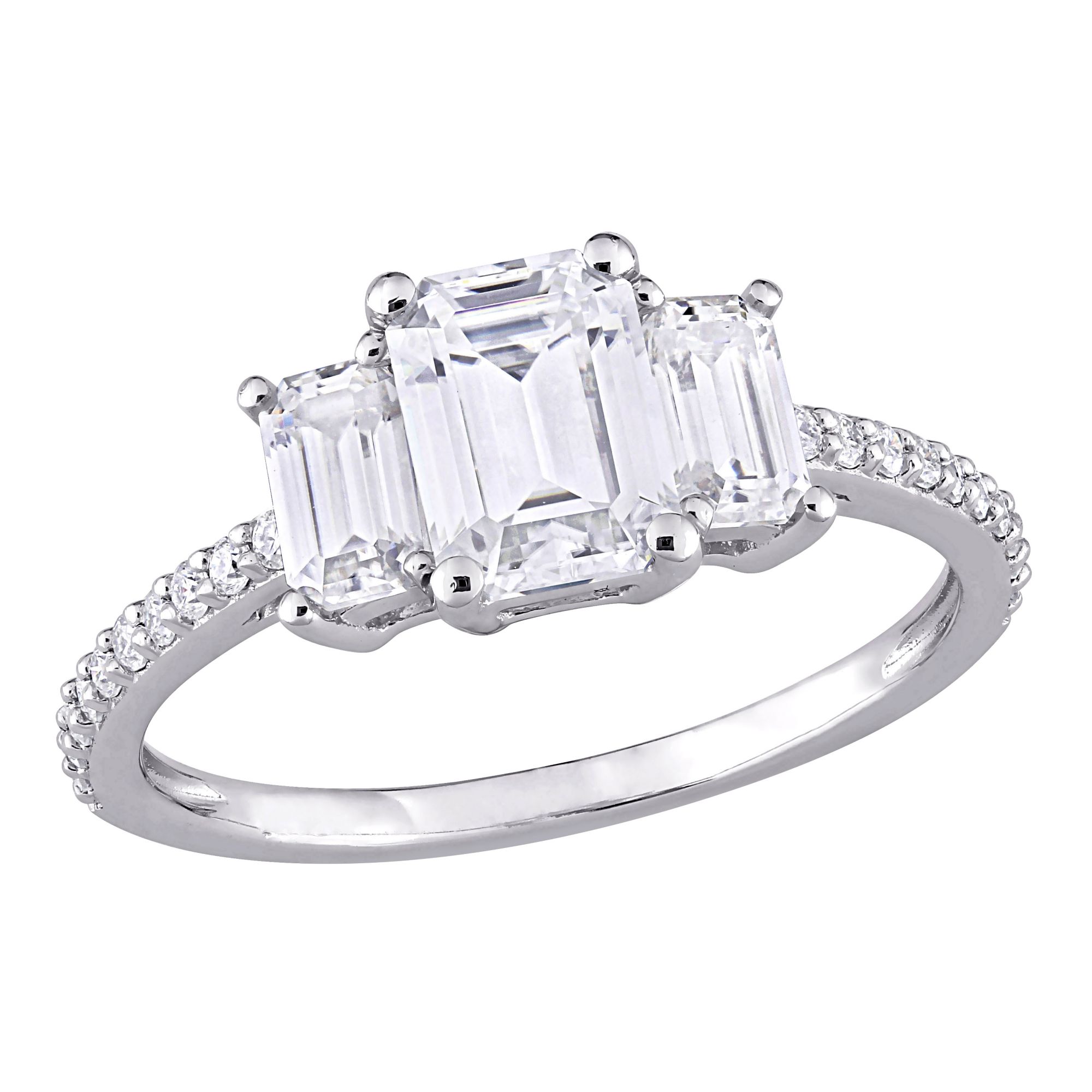 Emma Ring 1.75 Carat Emerald Cut Moissanite Engagement Ring