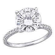 4 ct. DEW Created Moissanite Engagement Ring in 10k White Gold - Size 7