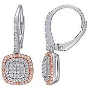 .5 ct. t.w. Diamond Grid Halo Earrings in Two-Tone Sterling Silver