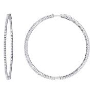 1 ct. t.w. Diamond Hoop Earrings in Sterling Silver