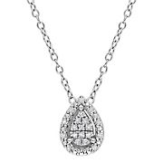 .1 ct. t.w. Diamond Teardrop Halo Necklace in Sterling Silver