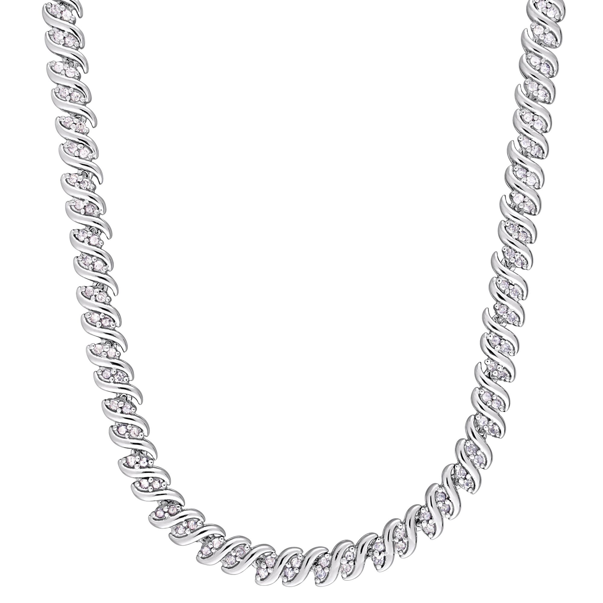 2 ct. t.w. Diamond Twist Tennis Necklace in Sterling Silver