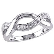 .1 ct. t.w. Diamond Twist Ring in Sterling Silver - Size 11