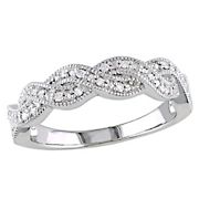 .1 ct. t.w. Diamond Twist Ring in Sterling Silver - Size 7