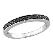 0.1 ct. t.w. Black Diamond Wedding Band in Sterling Silver - Size 5