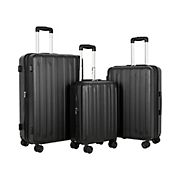 Berkley Jensen 3-Pc. ABS Expandable Spinner Luggage Set - Black