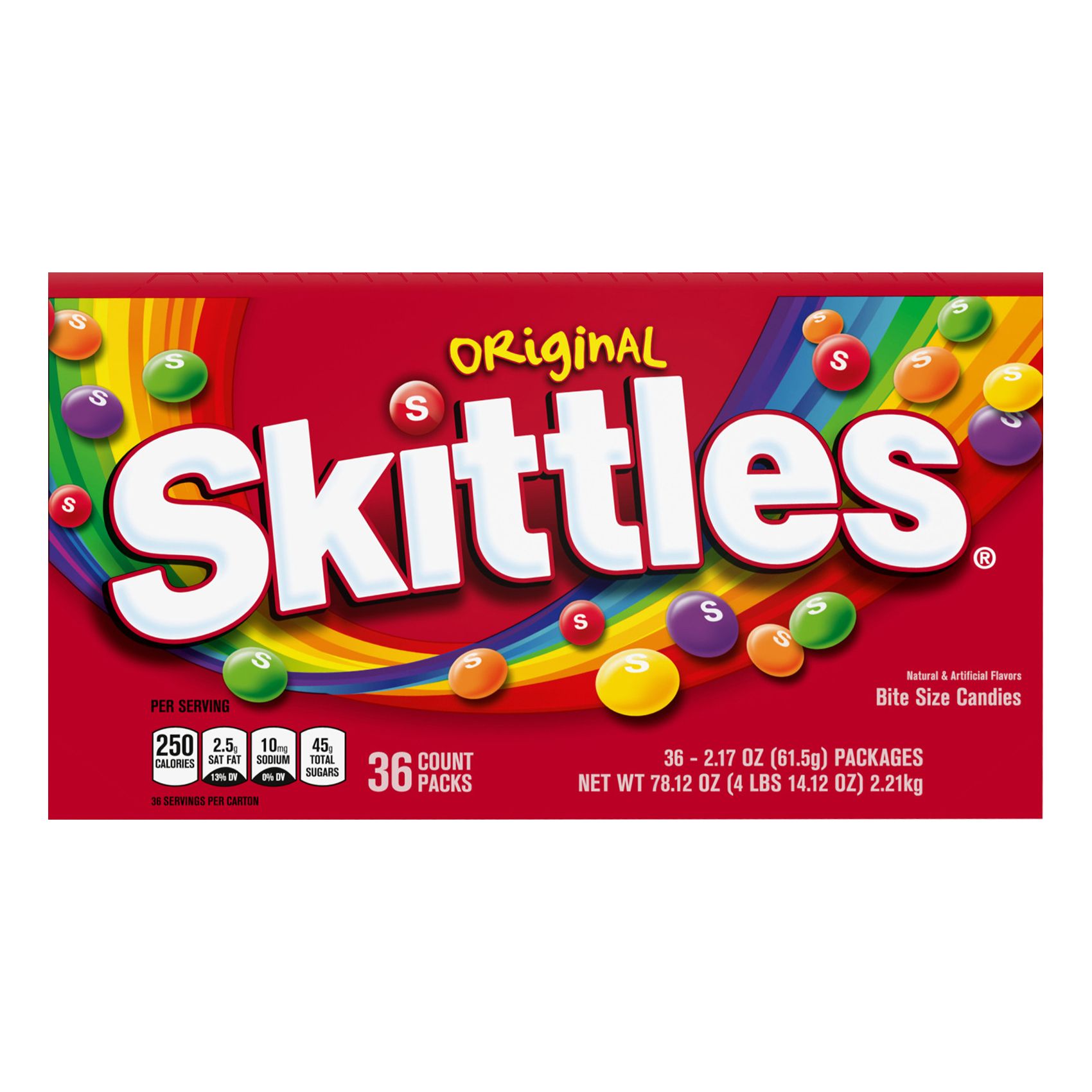 Skittles Original Chewy Full-Size Bulk Candy, 36 pk.