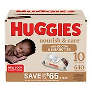 Huggies Nourish & Care Scented Baby Wipes, 10 ct.