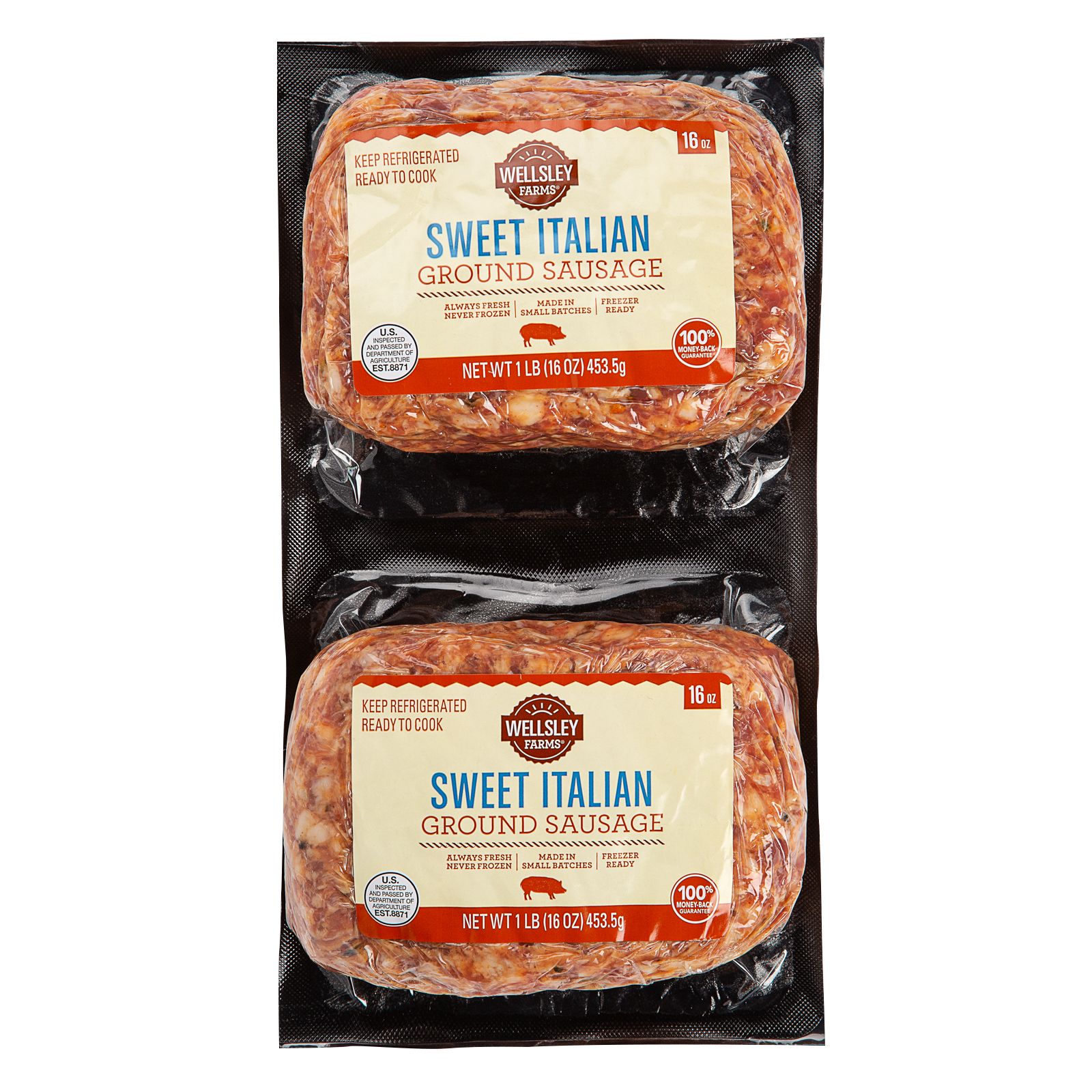 Wellsley Farms Sweet Italian Ground Sausage,  2 ct./16 oz.