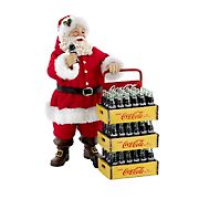 Kurt Adler 2-Pc. 10.5&quot; Coca-Cola Santa with Delivery Cart