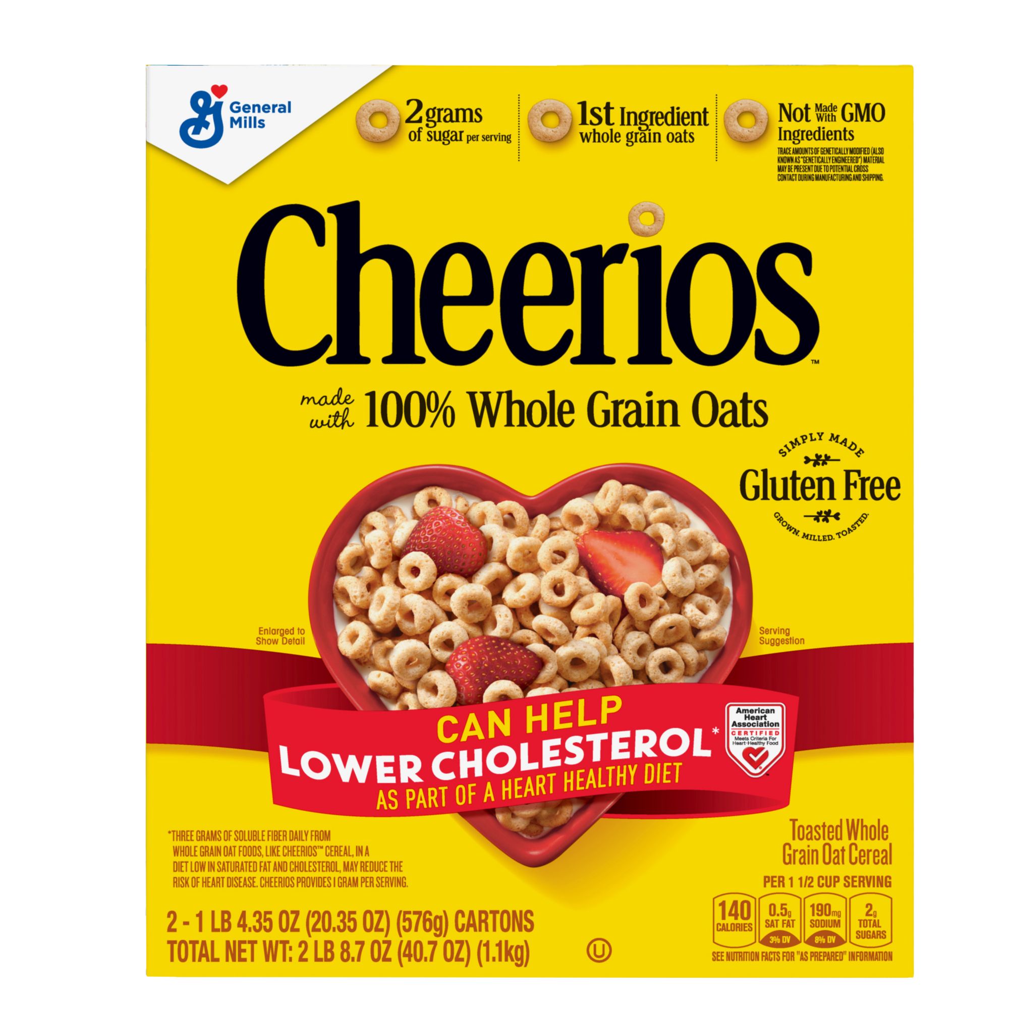 General Mills Honey Nut Cheerios Breakfast Cereal, Jumbo Size, Whole Grains  - 1300 g