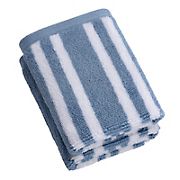 Berkley Jensen Cotton Wash Cloths, 2 pk. - Blue Spring Stripe