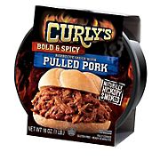 Curlys Bold and Spicy BBQ Sauce with Pulled Pork, 16 oz