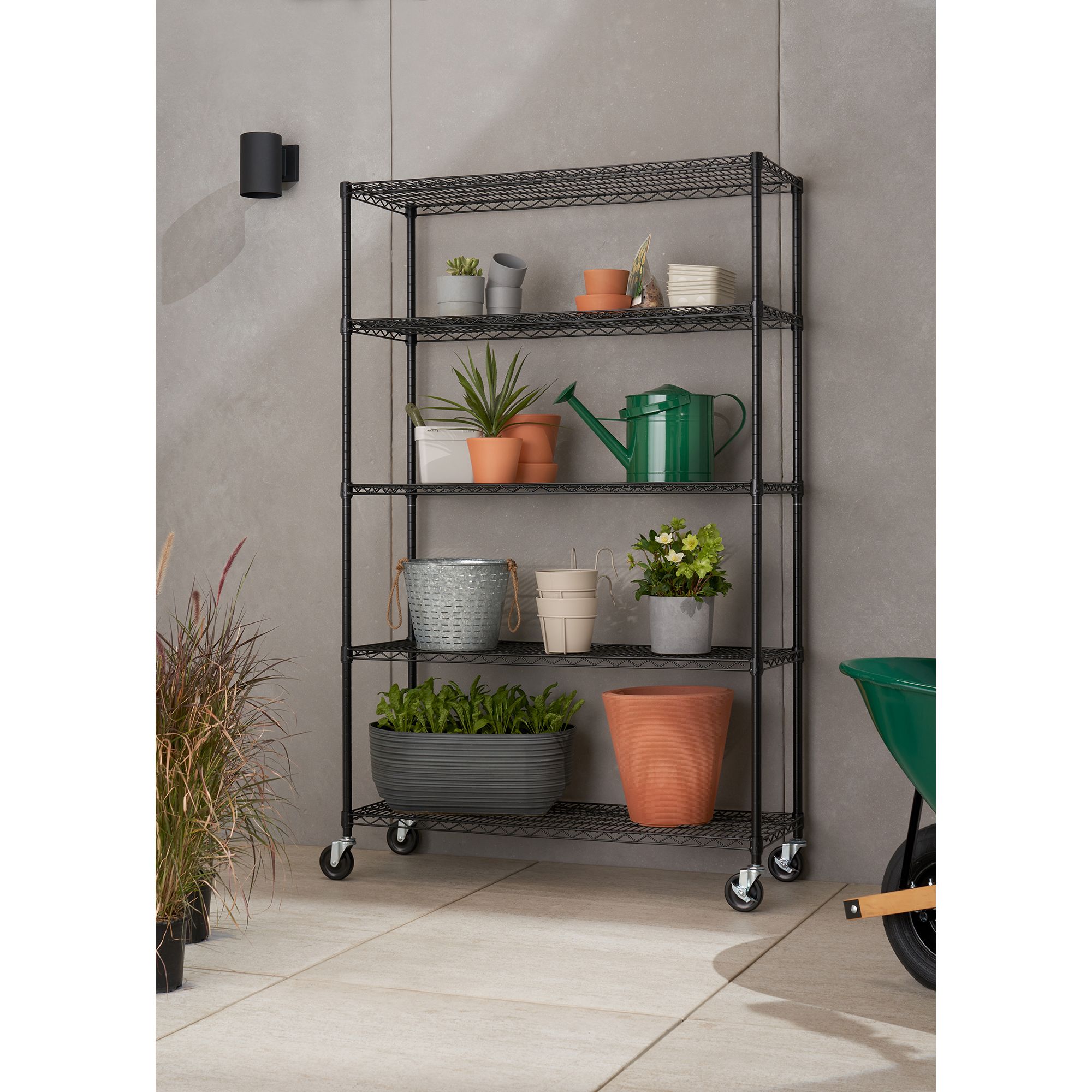 King's Rack Hanging Bin Rack Storage System Heavy Duty Steel Rack Organizer  Shelving Unit w/ 35 Plastic Bins in 8 tiers